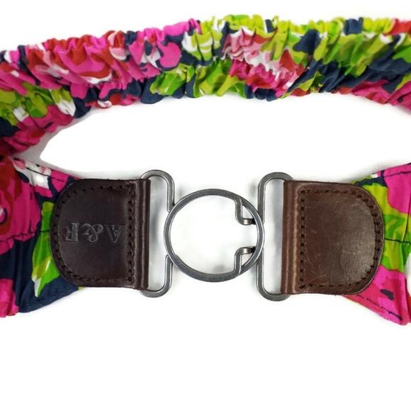 Abercrombie & Fitch Multicolor Floral Stretch Belt Womens XS/S - Picture 7 of 9
